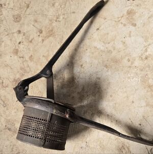 Vintage Cast Iron Potato Ricer Decor Rusty Gold Kitchen